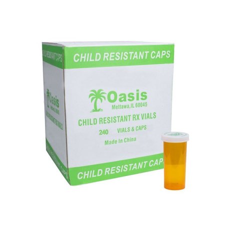 OASIS Amber Prescription Vials, 30 Dram, 270 Per Case 30D